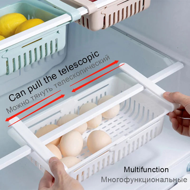Shelf Kitchen Organizer - Adjustable & fit neatly into a refrigerator