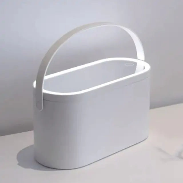 Makeup Organizer Box with Built-in LED Light Mirror