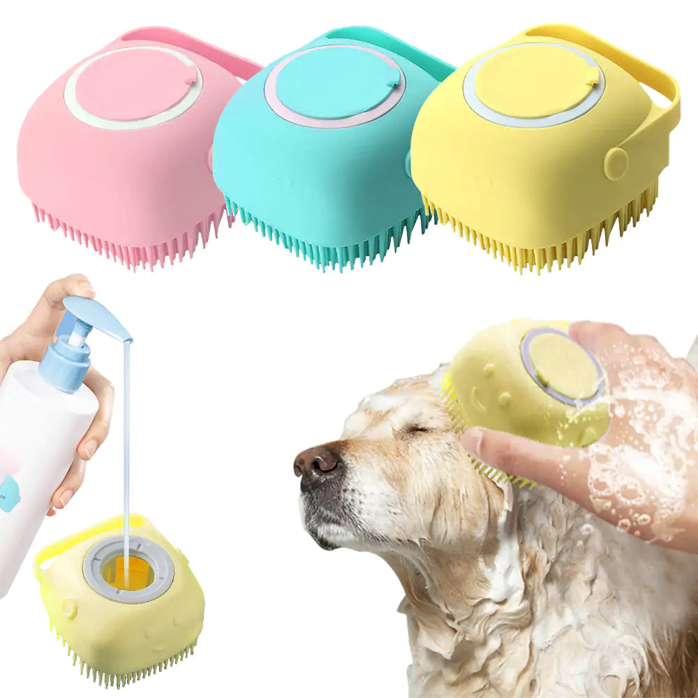 Soft Silicone Dog Brush to Clean and Well-Groomed