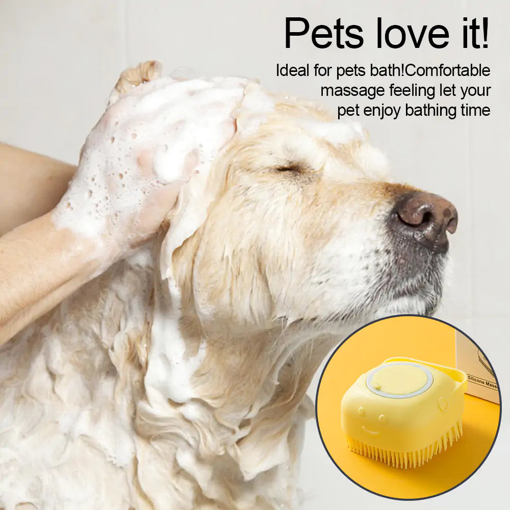 Soft Silicone Dog Brush to Clean and Well-Groomed
