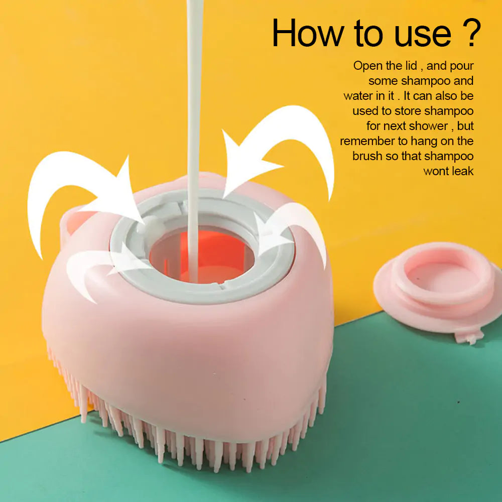 Soft Silicone Dog Brush to Clean and Well-Groomed